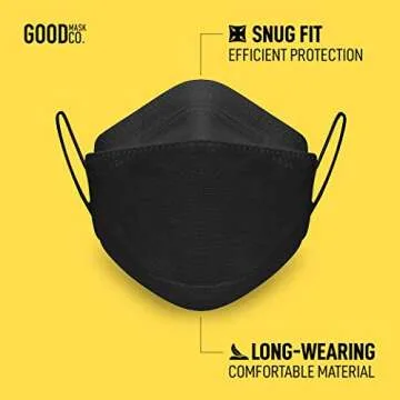 Good Mask Co. Good Comfort KN95 Face Mask, Disposable KN95 Face Mask, Folding, Filter Efficiency 95%...