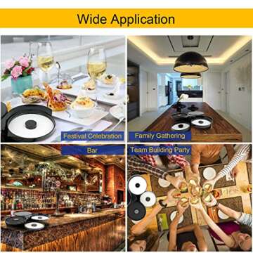 Hotorda 3-Tier Bar Glass Rimmer Bartender Tool with Sponge, 3-Tray Black Plastic Glass Rimming for C...