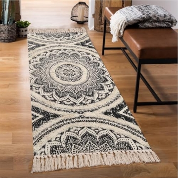 LEEVAN Mandala Runner Rug - Chic, Washable & Versatile