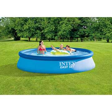 Intex 28141EH Easy Set Inflatable Swimming Pool Set: 13ft x 33in – Includes 530 GPH Cartridge Filter Pump – Puncture-Resistant Material – 1926 Gallon Capacity – 26in Water Depth
