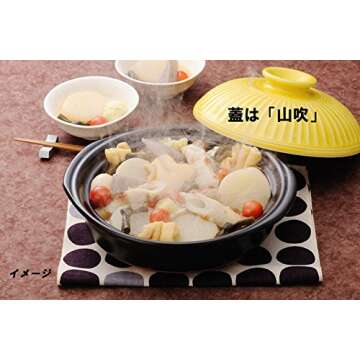 Ginpo Pottery Chrysanthemum Flower Earthenware Banko Ware (No. 6 / Lapis/Single Person/Single Pot) "Next Generation Earthenpot to Decorate Your Table" Stylish, Direct Fire