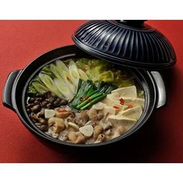 Ginpo Pottery Chrysanthemum Flower Earthenware Banko Ware (No. 6 / Lapis/Single Person/Single Pot) "Next Generation Earthenpot to Decorate Your Table" Stylish, Direct Fire