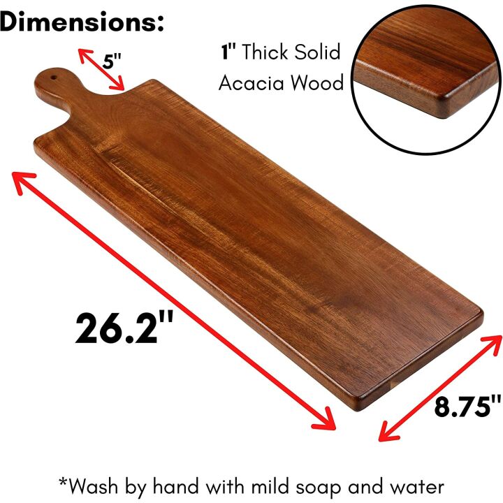 Acacia Wooden Cheese Board - Large Serving Platter