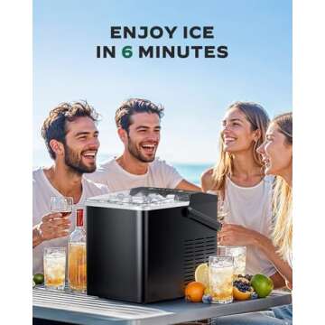 Portable Ice Maker with Self-Cleaning and Large Tank