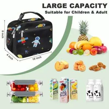 Kids Lunch Box for Boys Girls Lunch Bag Insulated Durable Lunchbox Children Lunch Tote Bag for Schoo...