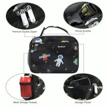 Kids Lunch Box for Boys Girls Lunch Bag Insulated Durable Lunchbox Children Lunch Tote Bag for School Astronaut