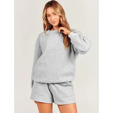 Perfectly Comfy ANRABESS Women’s Lounge Set in Light Grey