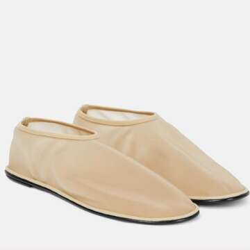 VorisVina Mesh Sock Ballet Flats for Women Nylon Tulle Slip on Mary Jane Flats Sheer Comfortable Casual Dress Ballerina Shoes Nude