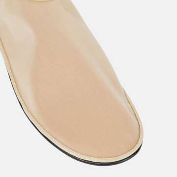 VorisVina Mesh Sock Ballet Flats for Women Nylon Tulle Slip on Mary Jane Flats Sheer Comfortable Casual Dress Ballerina Shoes Nude