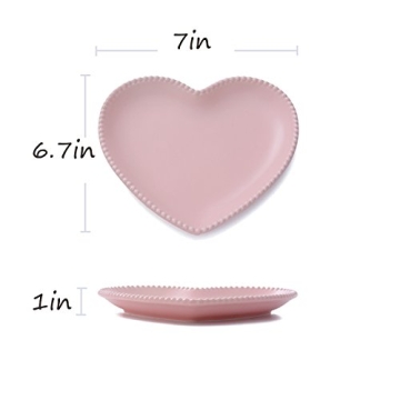CHOOLD Elegant Ceramic Heart Shaped Dessert Plate for Kitchen Party, 7 Inch - 1 PCS