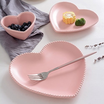 CHOOLD Elegant Ceramic Heart Shaped Dessert Plate for Kitchen Party, 7 Inch - 1 PCS