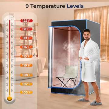 SereneLife Portable Sauna for Home, Steam Sauna Tent with 4L Steamer, Folding Sauna Chair, Compact P...