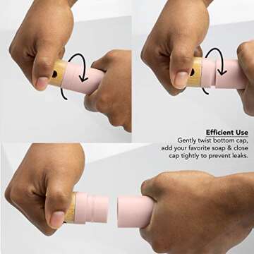 Cook with Color 6 Pc Kitchen Dish Brush Set, Scrub Brush for Dishes, Scrub Brush with Soap Dispenser, Palm Brush, Bottle Brush (Pink)