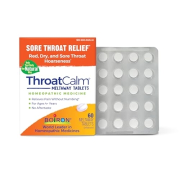 Boiron ThroatCalm Tablets Sore Throat Relief 60 Count