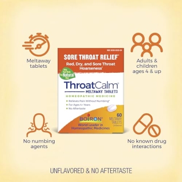 Boiron ThroatCalm Tablets Sore Throat Relief 60 Count