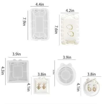 Unityown 3PCS Creative Bow Lace Tray Resin Molds Kit