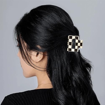 Cute Chess Board Hair Clips for Women and Girls, 2 Pack