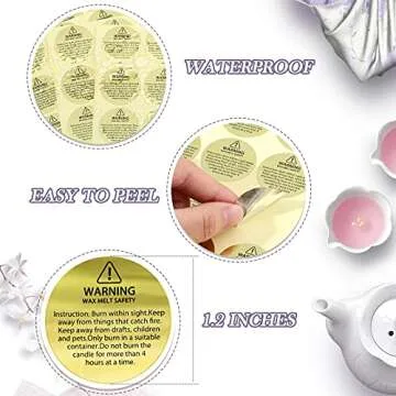 Holographic Candle Warning Labels for Candle Jars & Tins