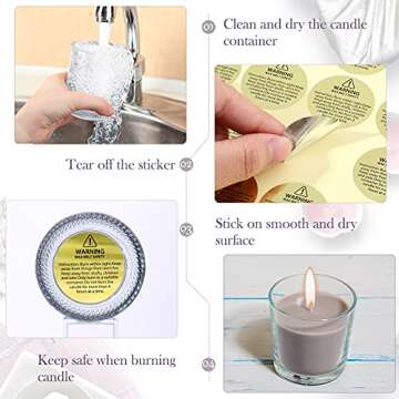 Holographic Candle Warning Labels for Candle Jars & Tins