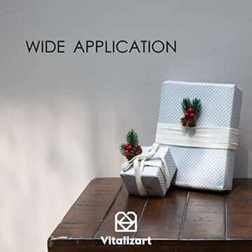 Vitalizart White Velvet Ribbon Set 3/8"" x 15 Yd Wooden Spool Fabric Trim 3 Rolls * 5 Yd for Christmas Wreath Decoration Handmade Craft Ornaments Gift Wrapping & Bow Making (Cream)