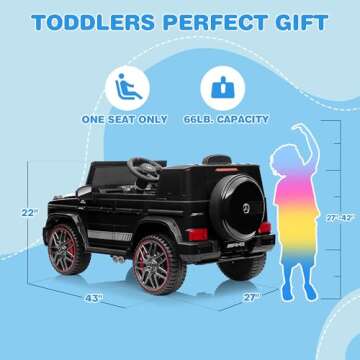 TEOAYEAH Licensed Kids Ride on Car with Parent Remote Control, Wireless Music, 12V 7Ah Battery Powered Electric Car Ride on Toys, Safety Belt, Suspension System