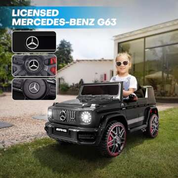 TEOAYEAH Licensed Kids Ride on Car with Parent Remote Control, Wireless Music, 12V 7Ah Battery Powered Electric Car Ride on Toys, Safety Belt, Suspension System