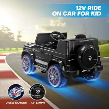 TEOAYEAH Licensed Kids Ride on Car with Parent Remote Control, Wireless Music, 12V 7Ah Battery Powered Electric Car Ride on Toys, Safety Belt, Suspension System