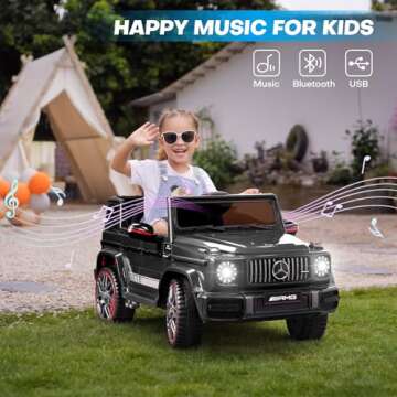 TEOAYEAH Licensed Kids Ride on Car with Parent Remote Control, Wireless Music, 12V 7Ah Battery Powered Electric Car Ride on Toys, Safety Belt, Suspension System