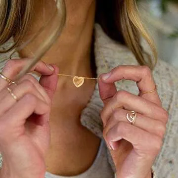 BENEIGE Gold Initial Necklaces for Women 14K Gold Plated 26 Letters Heart CZ Pendent Necklace Dainty Gold Necklaces with Love Heart Pendent Charm Necklace for Women Jewelry