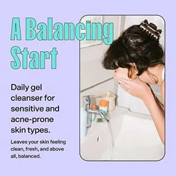 Bubble Skincare Fresh Start Gel Cleanser - Gentle Exfoliating Face Wash for Oily Skin - Formulated with Aloe Vera Juice + Caffeine to Protect and Soothe Complexion (50ml)