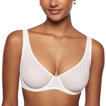 INLYRIC Women's Sheer Mesh Balconette Bra for Ultimate Comfort