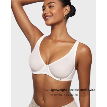 INLYRIC Women's Comfortable Mesh Balconette Bra