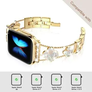 Elegant Adjustable Apple Watch Band for Fashionable Women