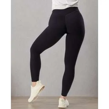 Kamo Fitness Serenity 25" No Front Seam 7/8 Leggings High Waisted Yoga Pants for Women, Soft Workout Pants Compression Leggings with Tummy Control (Black, M)