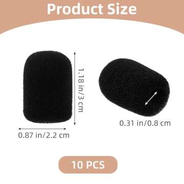 10 Pack Microphone Covers Foam, Lapel Headset Microphone Windscreen Sponge Foam Mini Cover for Noise...
