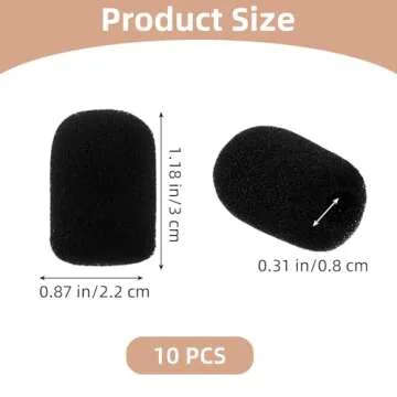 10 Pack Microphone Covers Foam, Lapel Headset Microphone Windscreen Sponge Foam Mini Cover for Noise...