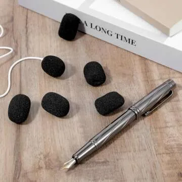 10 Pack Microphone Covers Foam, Lapel Headset Microphone Windscreen Sponge Foam Mini Cover for Noise Reduction, Dust and Saliva Protection, Compatible with Various Headset Microphones (Black)