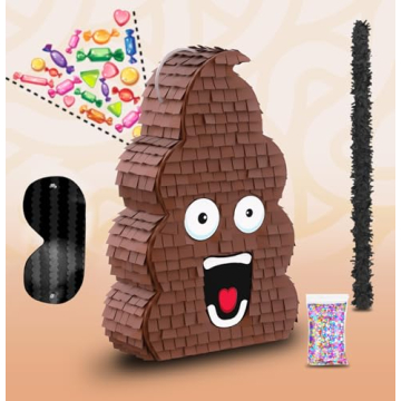 Funny Poop Piñata 4-Piece Set for Parties and Fun