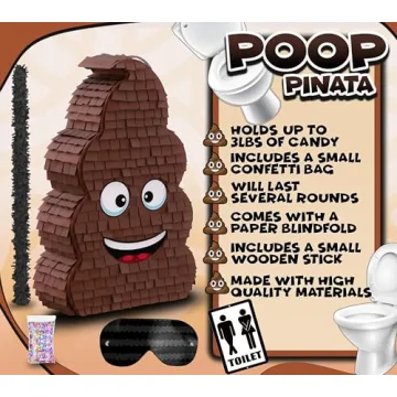 Funny Poop Piñata 4-Piece Set for Parties and Fun