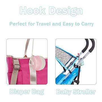 LANEYLI Pacifier Case Pacifier Holder Case Pacifier Clip Binky Holder Case Pacifier Box Pacifier Accessories 2 Pack, Macaron Pink