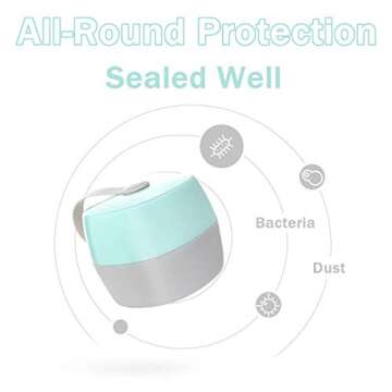 LANEYLI Pacifier Case Pacifier Holder Case Pacifier Clip Binky Holder Case Pacifier Box Pacifier Accessories 2 Pack, Macaron Pink