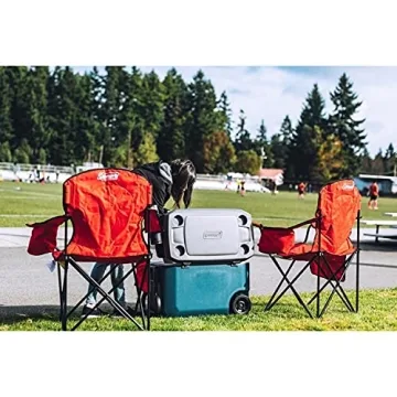 Coleman Portable Camping Chair with Cooler for Outdoors