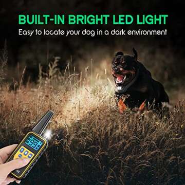 Moer Sky Dog Training Collar, 100% IPX7 Waterproof Rechargeable 875 Yards Remote Dog Shock Collar with LED Light/Beep/Vibration/Shock Modes, Dog Bark Collar for Small Medium Large Dogs