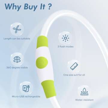 BSEEN Light Up Dog Collar, Rechargeable LED Pet Collar TPU Cuttable Lighted Puppy Necklace Glowing Dog Lights for Night Walking (Green)