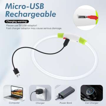 BSEEN Light Up Dog Collar, Rechargeable LED Pet Collar TPU Cuttable Lighted Puppy Necklace Glowing Dog Lights for Night Walking (Green)