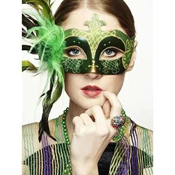 Mardi Gras Costume Accessory Mesh Shimmering Scarf Purple Green Gold Shawl Masquerade Costume Mardi Gras Party Favor