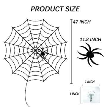 FUNPENY Halloween 80 LED Spider Web Lights with Spider, Battery Powered 8 Modes Light up Cobweb Halloween Decorations for Indoor Ourdoor Garden Yard Home Patio (Purple)