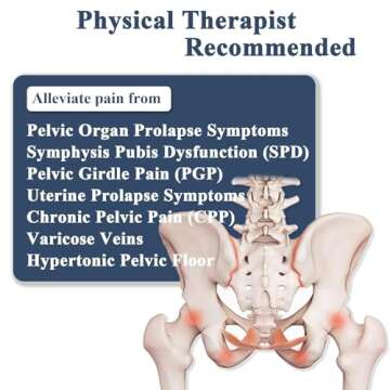 JOMECA V-Sling Pelvic Support Belt for Prolapse, Pregnancy SPD, Vulvar Varicosities, LCS, Pelvic Floor, Organ Prolapse Support Relieve Tilted or Twisted Pelvis Girdle Pain (Black Small)