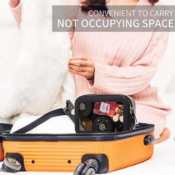 Duolan Clear Makeup Bag for Women Transparent Cosmetic Bag Case Clear Accessories Bag Portable Makeup Bag for Car (A/Black, M)