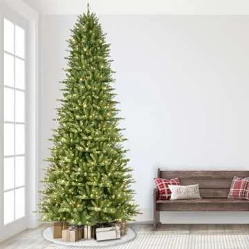 Puleo 9ft Slim Pre-Lit Fraser Fir Christmas Tree